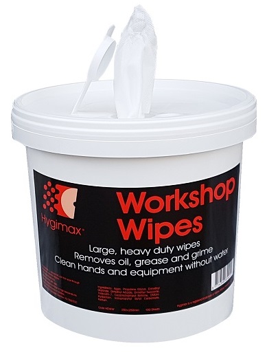 HYGIMAX Heavy Duty Workshop Wipes 100 SHT TUB 28x28cms